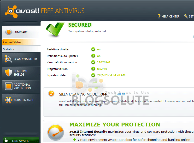 Avast! Antivirus 2012 free